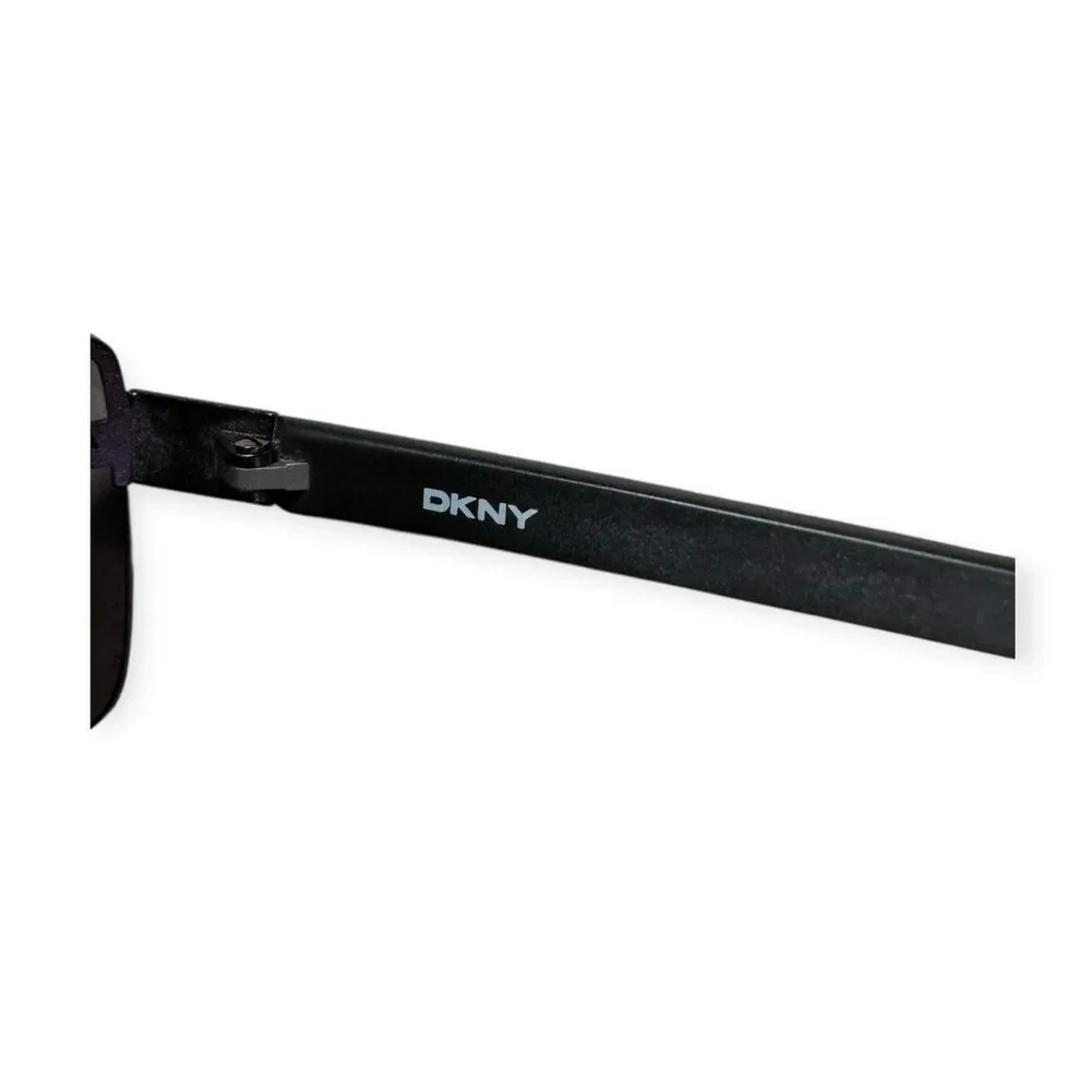 DKNY‎ 7220S Rectangle Sunglasses Rimless Gray/Purple Lenses Sleek Retro Shades